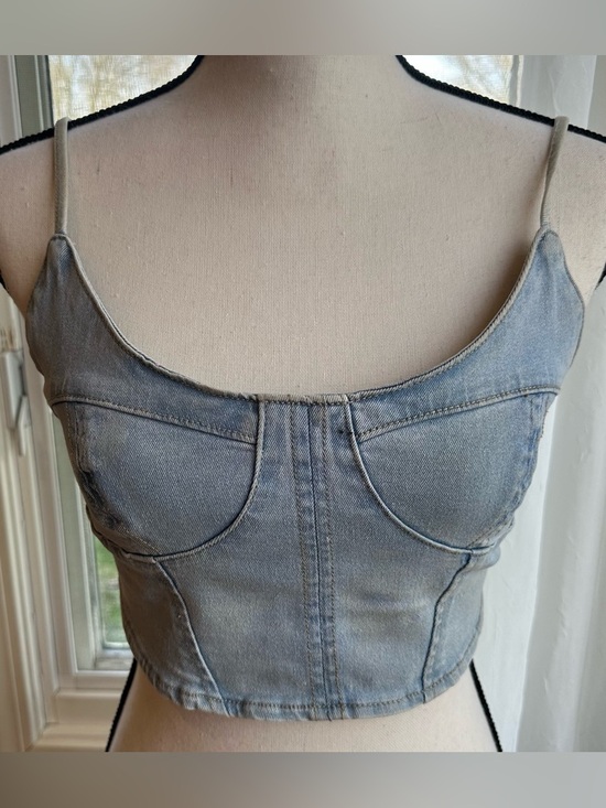 West of Melrose Tops - West of Melrose •Denim Bustier Corset Jean denim crop top Small